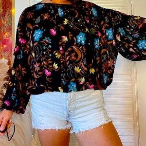 Free People Cropped Flowy Floral top